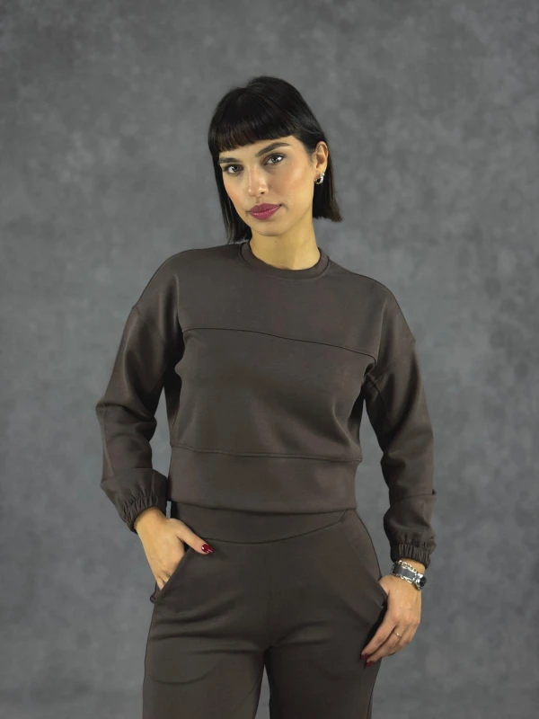 EŞOFMAN TAKIM  - KAHVERENGİ