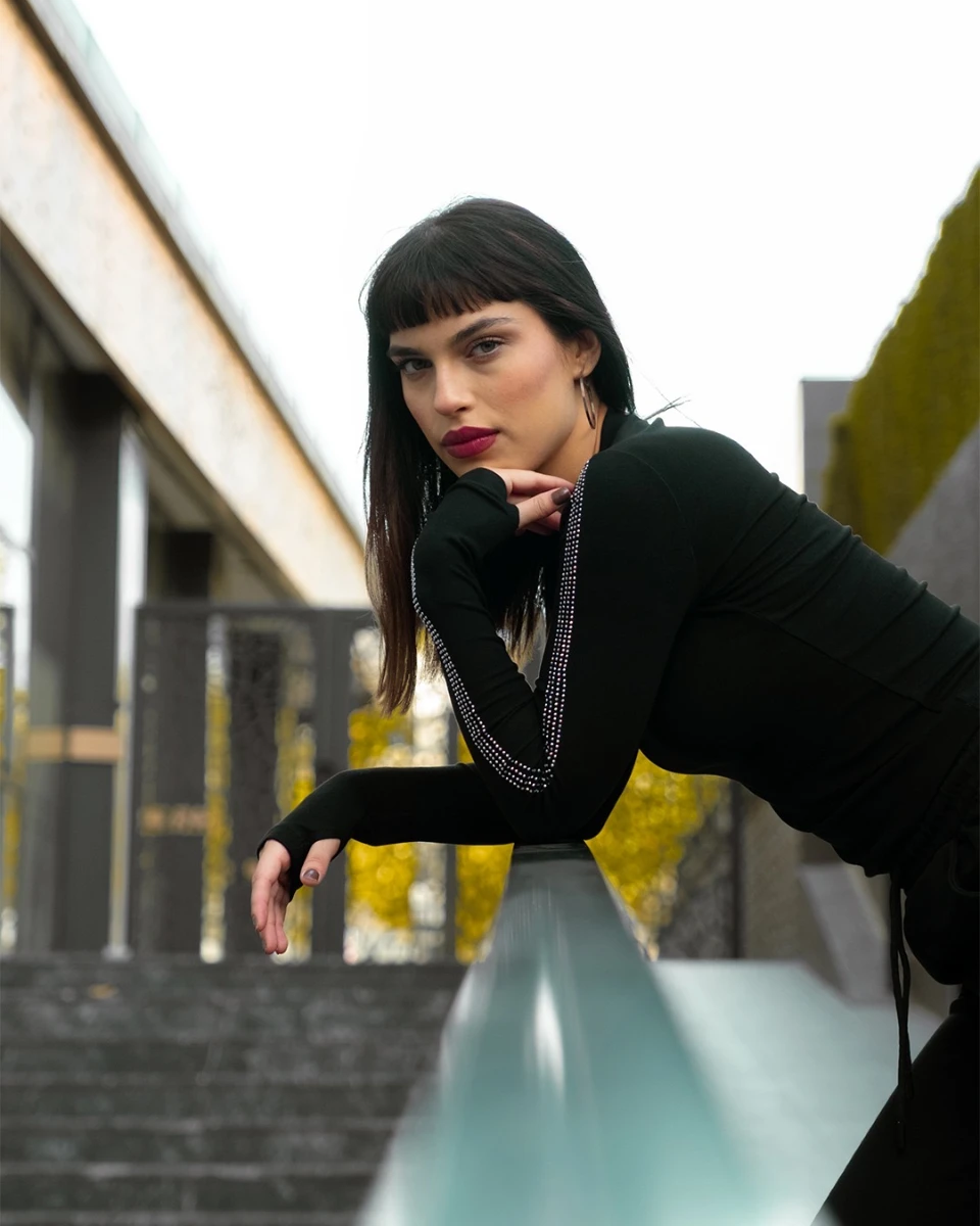 Taşlı BODY BUZİ ribana - SİYAH