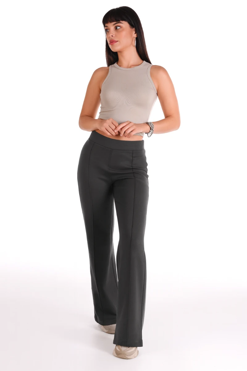 ÇIMALI MODAL DÜZ PAÇA PANTOLON - ANTRASİT 