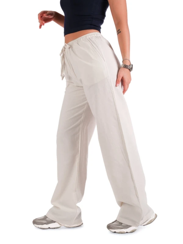 KETEN PANTOLON CROP TAKIM - BORDO