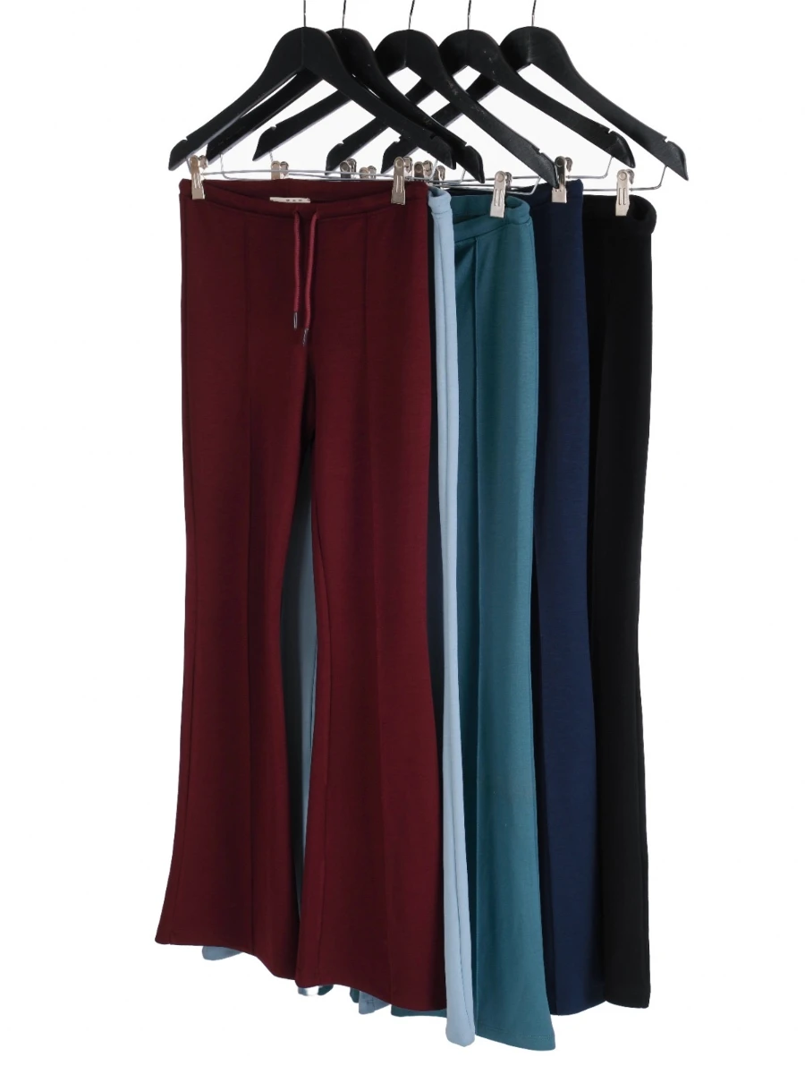 ÇIMALI İSPANYOL PANTOLON - BORDO