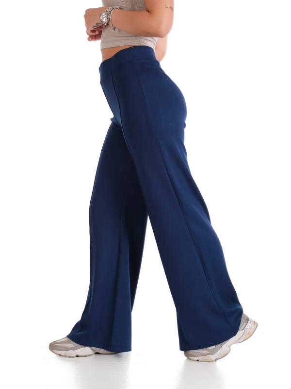 ÇIMALI MODAL DÜZ PAÇA PANTOLON - LACİVERT 