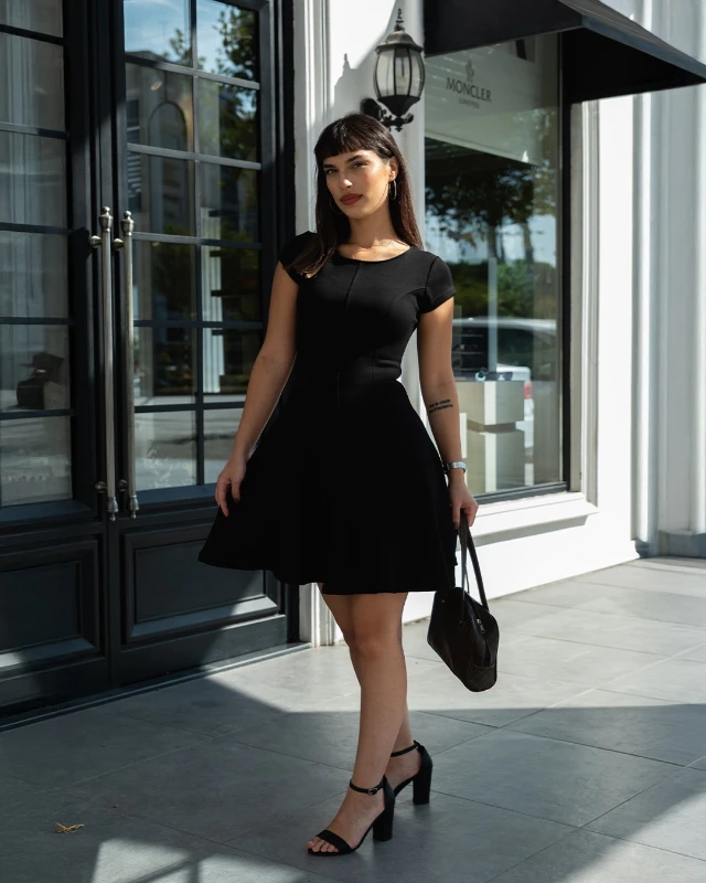 ELBİSE MODAL ŞIK TASARIM - SİYAH