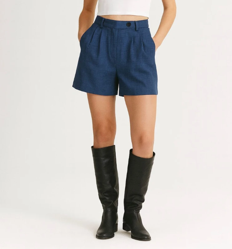 KETEN ŞORT - LACİVERT 