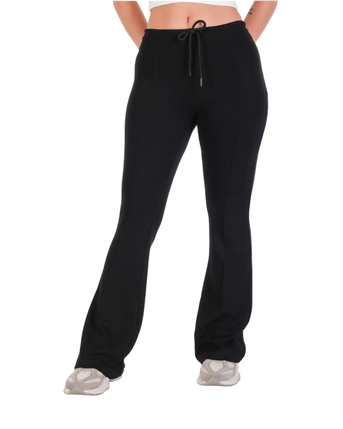 ÇIMALI İSPANYOL PANTOLON - SİYAH