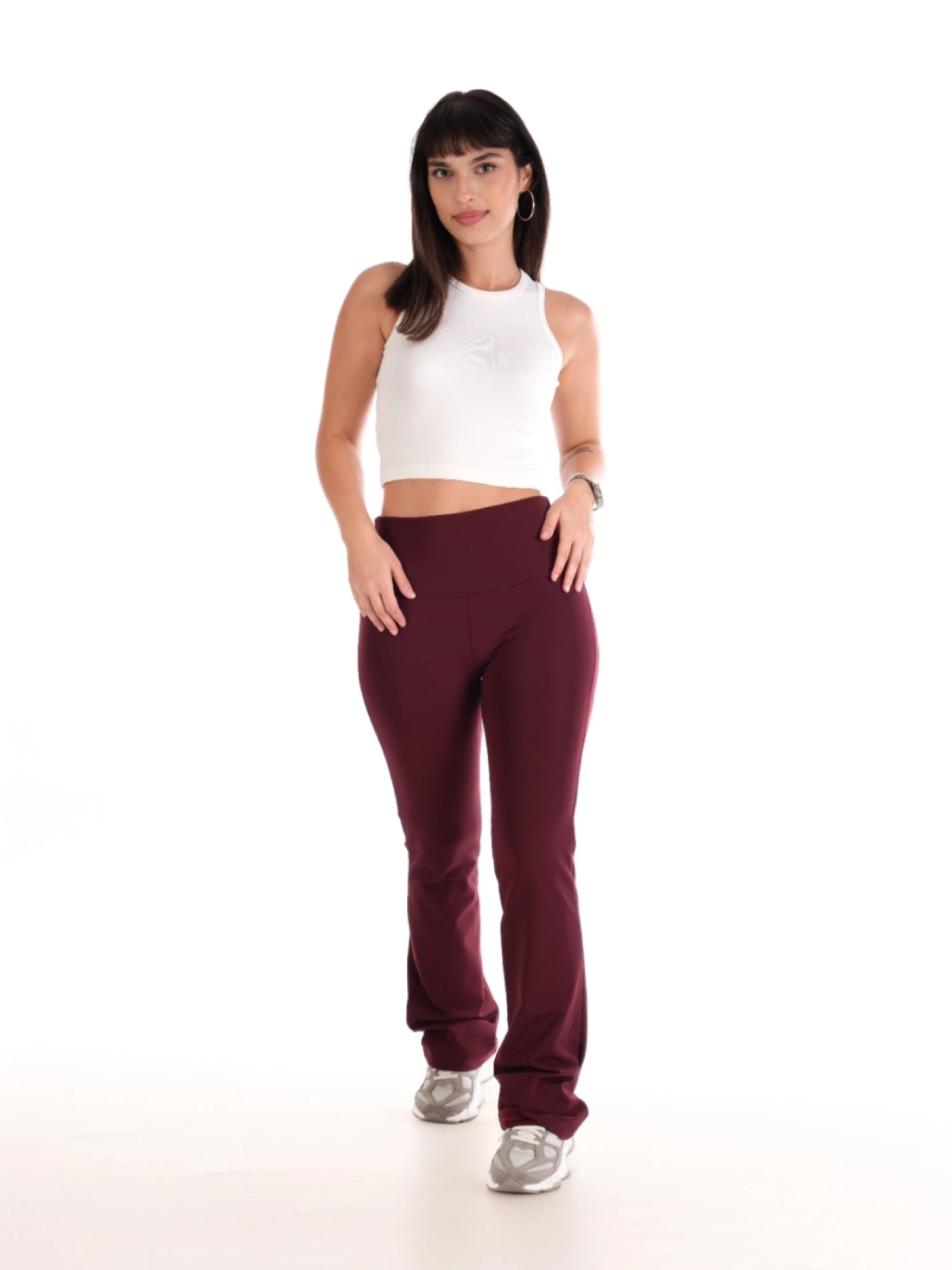 ÇIMALI İSPANYOL PANTOLON - BORDO