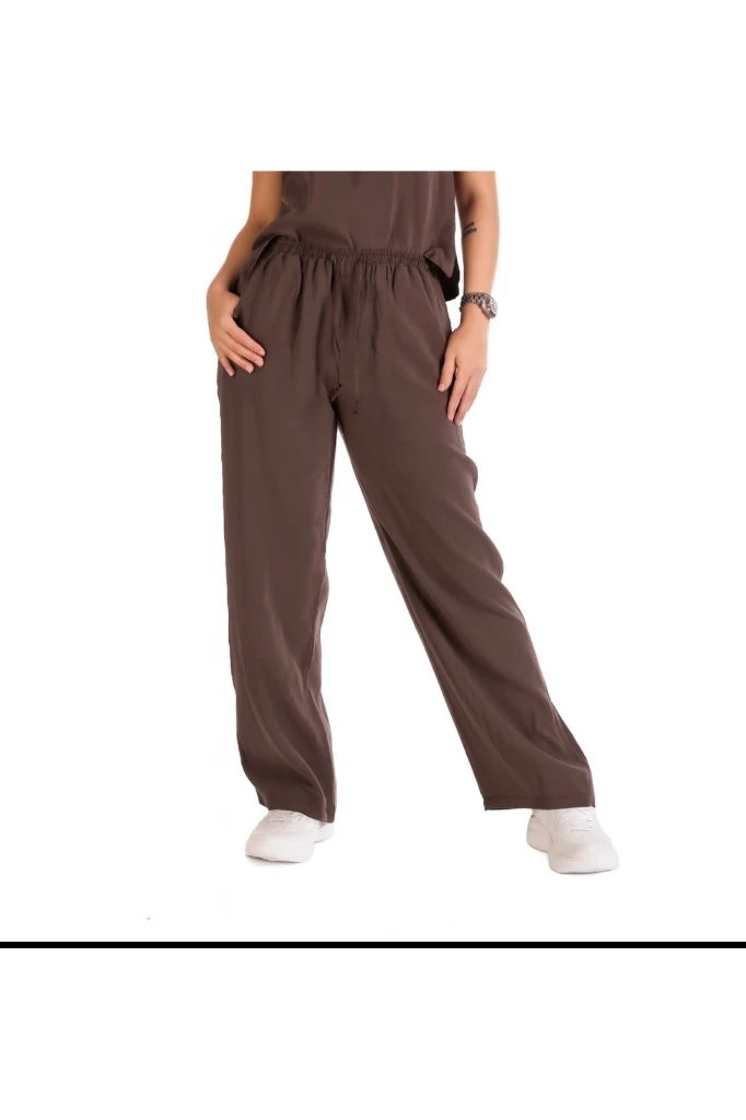 İNCE MODAL İKİLİ KOMBİN TAKIM - KAHVERENGİ