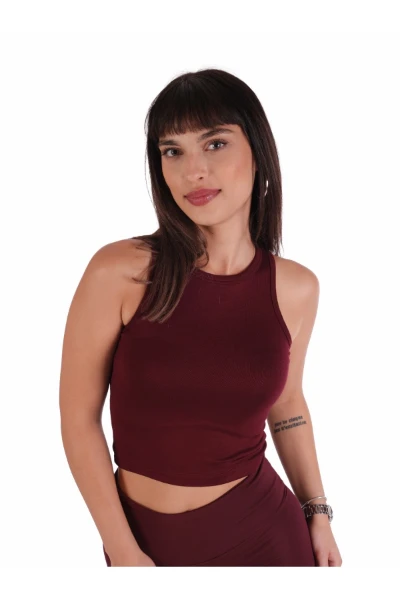CROP BUZİ RİBANA - BORDO
