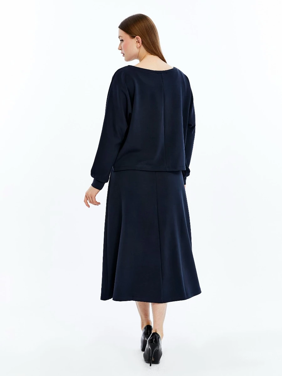 GENÇ BÜYÜK BEDEN İTHAL MODAL ELBİSE  - LACİVERT 