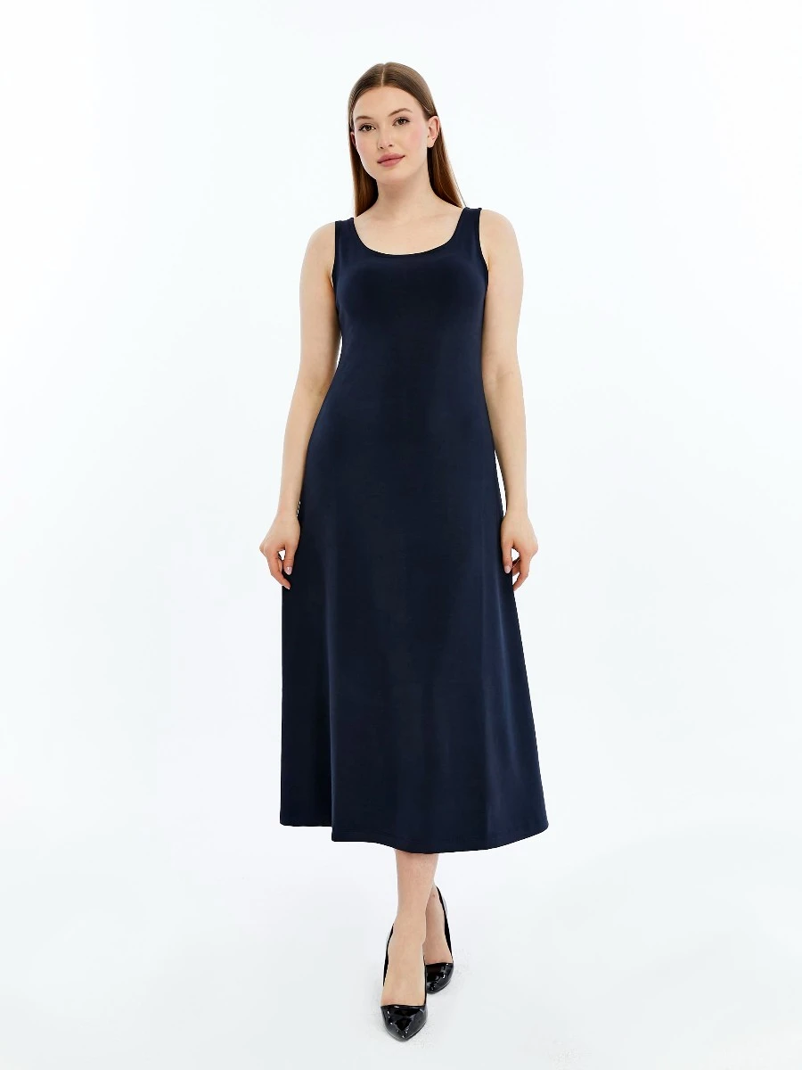 GENÇ BÜYÜK BEDEN İTHAL MODAL ELBİSE  - SİYAH